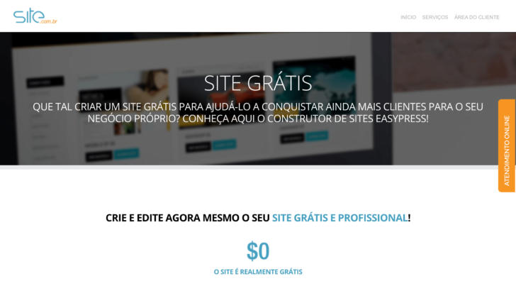 O Site.com.br permite criar site grátis