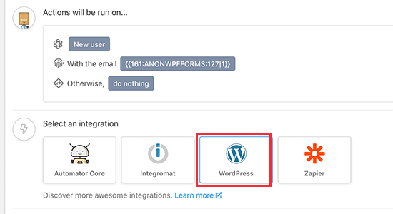 Como criar fluxos de trabalho automatizados em WordPress com Uncanny Automator 13 Como criar fluxos de trabalho automatizados em WordPress com Uncanny Automator 12
